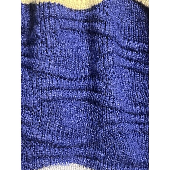 Promesa Women Oversized S Color Block Blue Knit Cardigan Sweater Grandma Core - Picture 6 of 14